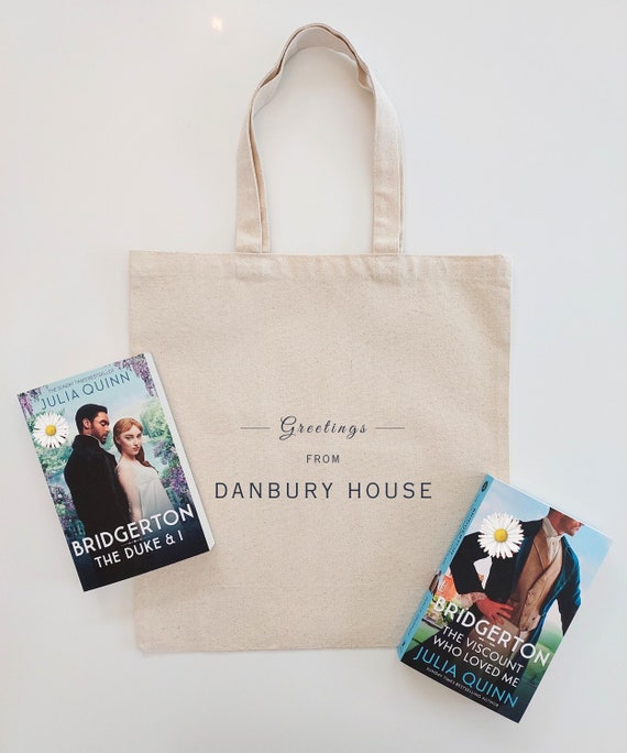 Bridgerton DANBURY HOUSE Tote Bag | Regency Era Gift | Lady Whistledown Wedding | Bachelorette Party | Polin Merch | Romance Reader Book Bag