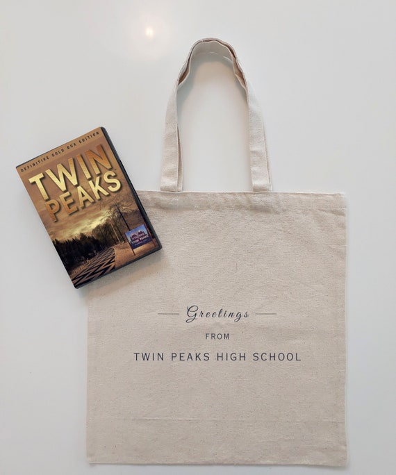 TWIN PEAKS HIGH School Tote | David Lynch Gift | Twin Peaks Merch | Laura Palmer Bag | Dale Cooper Fan Gift | 90s Nostalgia | Halloween Bag