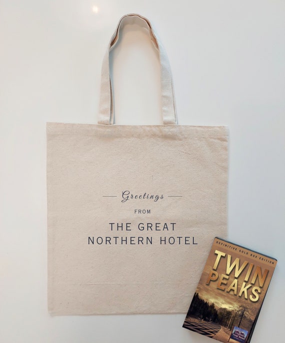 Twin Peaks GREAT NORTHERN HOTEL Tote Bag | David Lynch Gift | Twin Peaks Merch | Laura Palmer Bag | Dale Cooper Fan Gift | Halloween Bag