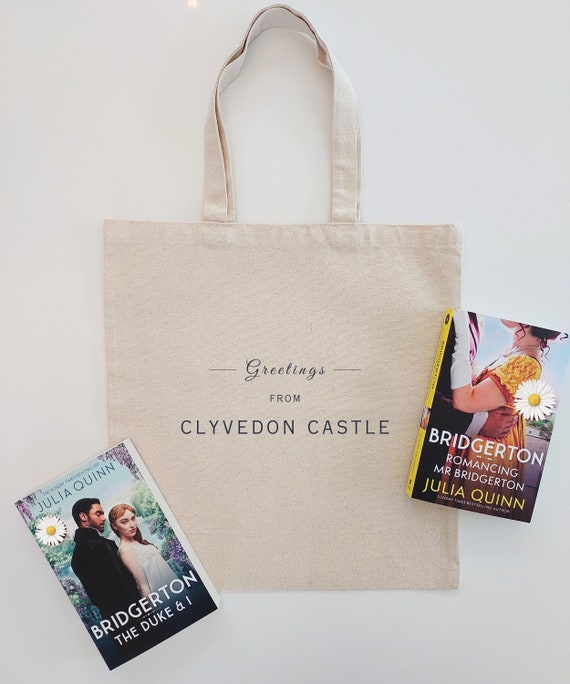 Bridgerton CLYVEDON CASTLE Tote | Regency Era Gift | Lady Whistledown Wedding | Bachelorette Party | Polin Merch | Romance Reader Book Bag