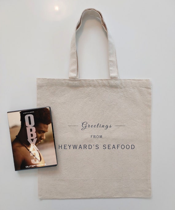 Outer Banks HEYWARD'S SEAFOOD Tote | OBX Pogues Life Merch | North Carolina Gift | Perfect Beach Bag for John B and Sarah Fans | Poguelandia