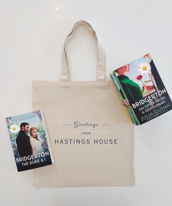 Bridgerton HASTINGS HOUSE Tote | Regency Era Gift | Lady Whistledown Wedding | Bachelorette Party | Polin Merch | Romance Reader Book Bag