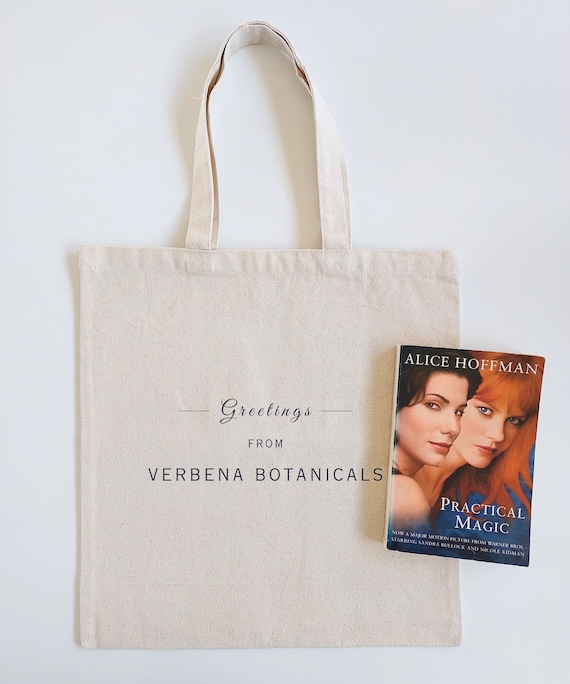 Practical Magic VERBENA BOTANICALS Tote | Sally Owens & Gillian Owens Witch Sisters Gift | Midnight Margaritas Bag | Halloween Movie Merch