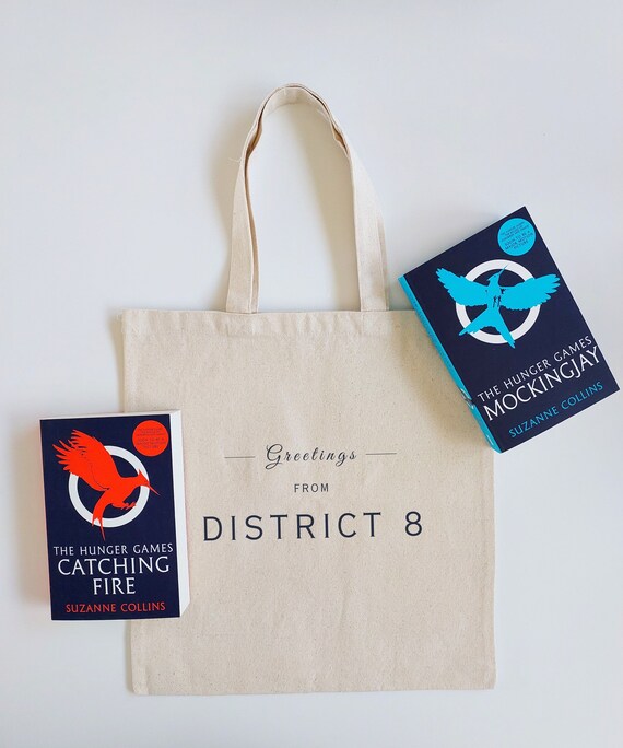 The Hunger Games DISTRICT 8 Tote | Perfect Gift for Peeta Mellark and Katniss Everdeen Fans | Mockingjay Merch | Fantasy Reader Bookish Bag