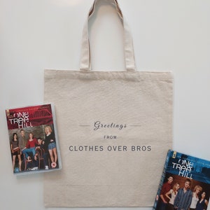 One Tree Hill CLOTHES OVER BROS Tote Bag | Gift for Fan of Lucas Scott, Peyton Sawyer, Nathan Scott & Brooke Davis | Ravens Basketball Merch