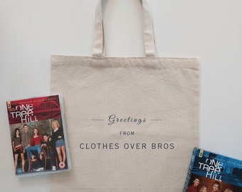 Sacola CLOTHES OVER BROS da One Tree Hill | Presente para fãs de Lucas Scott, Peyton Sawyer, Nathan Scott e Brooke Davis | Produtos de basquete dos Ravens