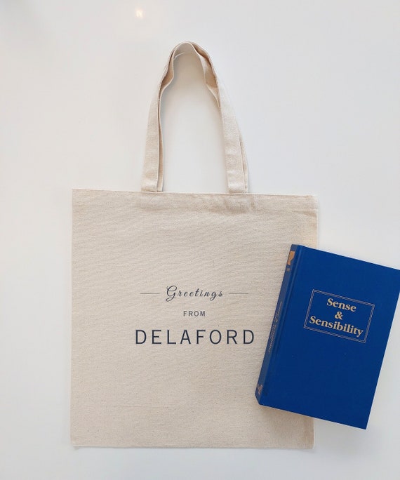 Jane Austen Sense & Sensibility DELAFORD Tote | Literary Gift for Bookworms | Ideal for Romance Readers | Regency Era Gift | Bookish Merch