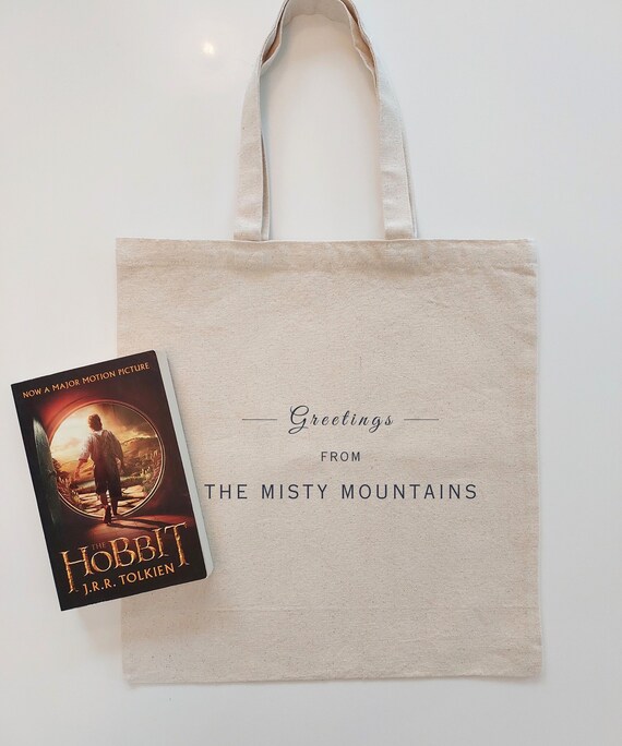 The Hobbit MISTY MOUNTAINS Tote | Perfect Gift for Tolkien Fan | LOTR Merch | Middle Earth Bag for Fantasy Readers | Lord of Rings Aesthetic