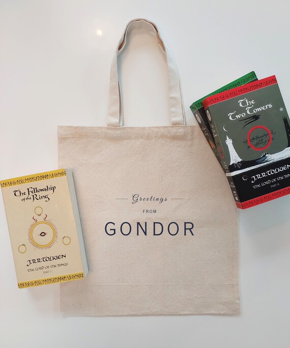 Lord of the Rings GONDOR Tote | Perfect Gift for Tolkien Fan | LOTR Merch | Middle Earth Bag for Fantasy Book Reader | Hobbit Cozy Aesthetic
