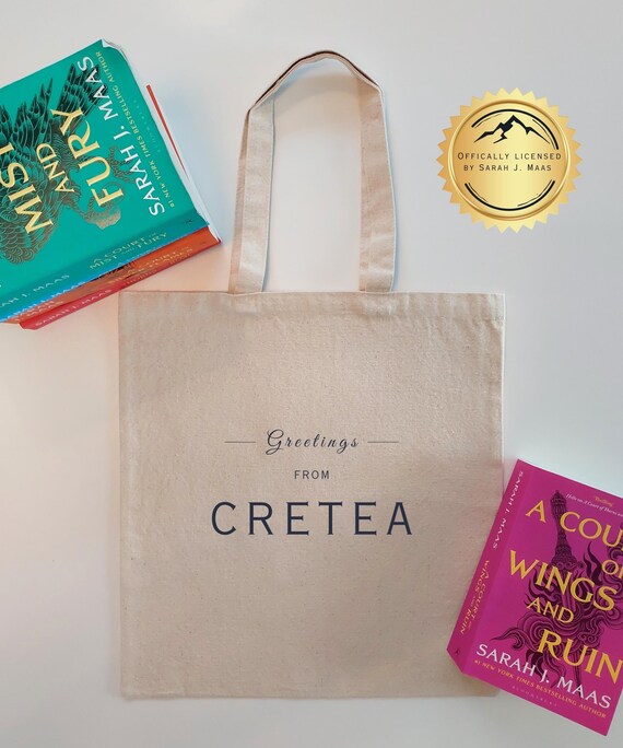 ACOTAR CRETEA Tote Bag | Sarah J. Maas Fans | Gift for Book Lovers | Feyre and Rhysand Merch | Bookish Bag | Ideal for Fantasy Readers