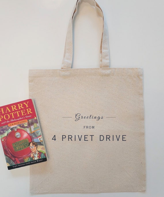 Harry Potter 4 PRIVET DRIVE Tote Bag | Ideal Bookish Hogwarts Gift for JK Rowling Fans | Gryffindor Hufflepuff Ravenclaw Slytherin Merch