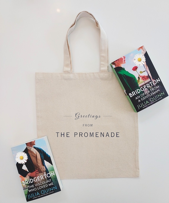 Bridgerton THE PROMENADE Tote Bag | Regency Era Gift | Lady Whistledown Wedding Bachelorette Party | Polin Merch | Romance Reader Book Bag