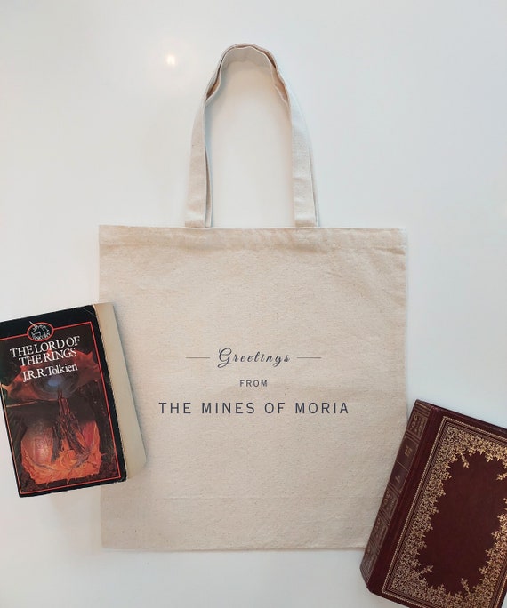 Lord of the Rings MINES of MORIA Tote | Perfect Gift for Tolkien Fans | LOTR Merch | Middle Earth Bag for Fantasy Readers | Hobbit Aesthetic