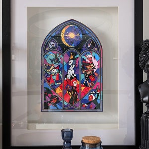 Hell Boss illustration print, Blitzo Stolas Loona Asmodeus Fizzarolli Moxxie Millie Octavia Verosika Striker Barbie Wire, has been hotel