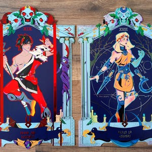 Hades illustration print, videogame, Zagreus, Chronos mythology greek, red foil premium print coated paper, god of blood darkness image 3