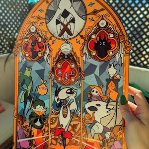 Hollow Knight, Silksong merch, Hornet Illustration Print, Hollow knight merch, stained glass, flea green prince Shakra Sherma Garmond Large Premium