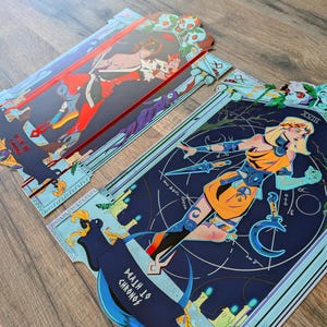 Hades illustration print, videogame, Zagreus, Chronos mythology greek, red foil premium print coated paper, god of blood darkness image 4