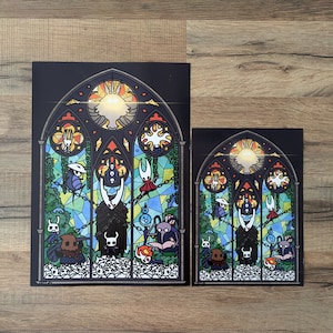 Illustrationstryck av Hollow Knight, indie-videospel, Silksong, The Knight Hornet Cornifer Quirrel Zote Cloth, silverstämpeltryck av bestruket papper bild 12