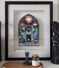 Hollow Knight illustration print, indie videogame, Silksong, The Knight Hornet Cornifer Quirrel Zote Cloth, silver stamp print coated paper product logo