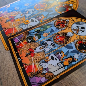 Hollow Knight, Silksong merch, Hornet Illustration Print, Hollow knight merch, stained glass, flea green prince Shakra Sherma Garmond A5