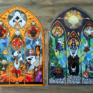 Illustrationstryck av Hollow Knight, indie-videospel, Silksong, The Knight Hornet Cornifer Quirrel Zote Cloth, silverstämpeltryck av bestruket papper bild 3