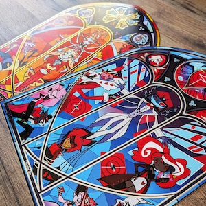 Has Been Hotel illustration print, series show, Alastor Angel Dust Husk Lucifer Niffty Charlie Vaggie Lilith Sera Emily Adam, stained glass image 10