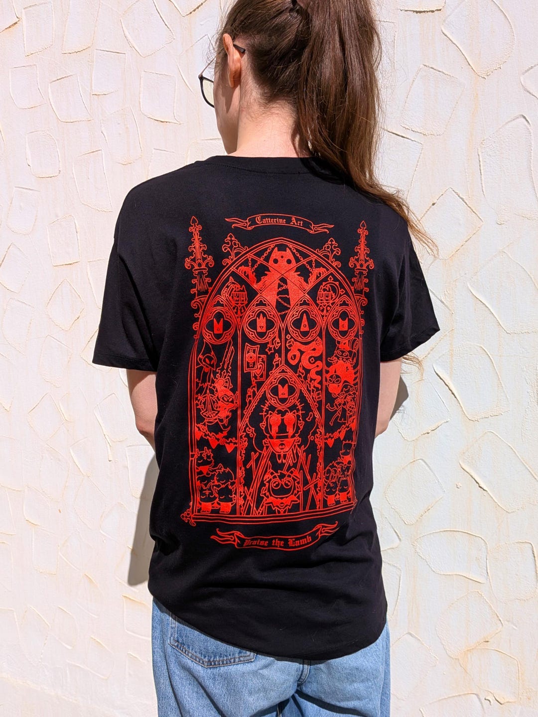 Cult of the Lamb Shirt, Indie Game Tee, Ghotic Stain Glass Graphic ...