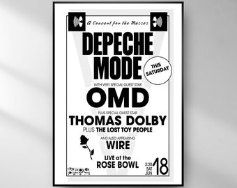 Depeche Mode 101 Rose Bowl Poster Replik / Depeche Mode Poster / Vintage
