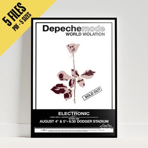 Replica del poster del Dodger Tour Stadium del 1990 dei Depeche Mode / Poster dei Depeche Mode / Vintage