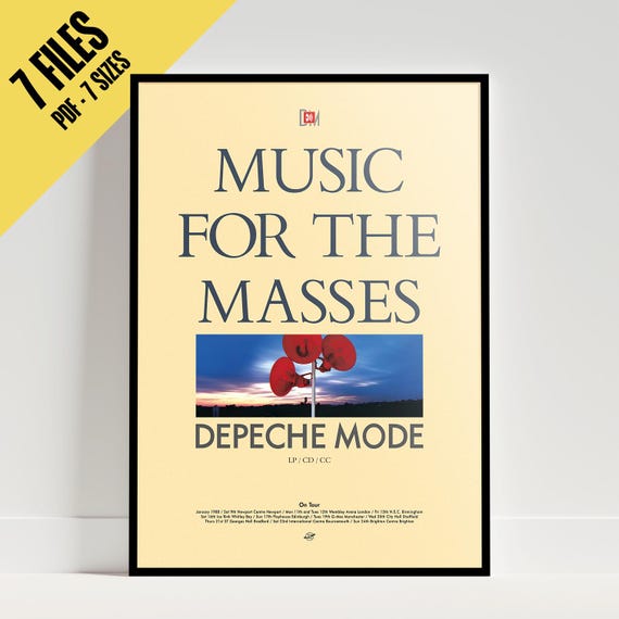 Depeche Mode – Music for the Masses Poster 1987 | High-quality