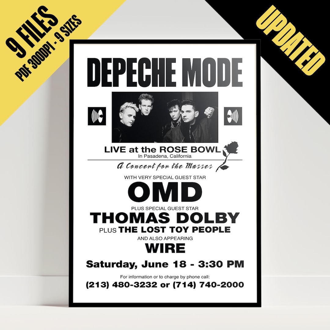 Depeche Mode 101 Rose Bowl Poster 1988 | Original Concert Flyer