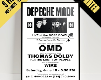 Depeche Mode 101 Rose Bowl Poster 1988 | Original Concert Flyer
