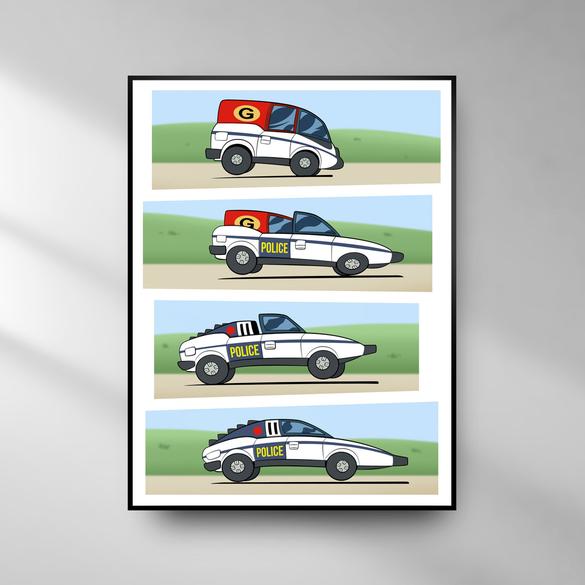 Inspector Gadget Car Poster / inspecteur gadget / Gadgetmobile Retro Art