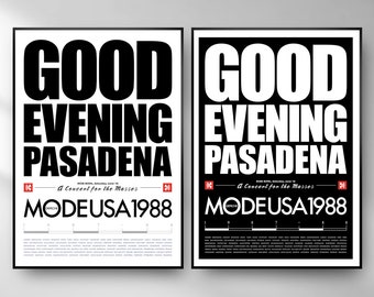 Depeche Mode 101 Poster Good Evening Pasadena Rose Bowl