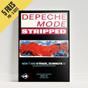 Depeche Mode Stripped Single Poster Replica / Póster de Depeche Mode / Vintage