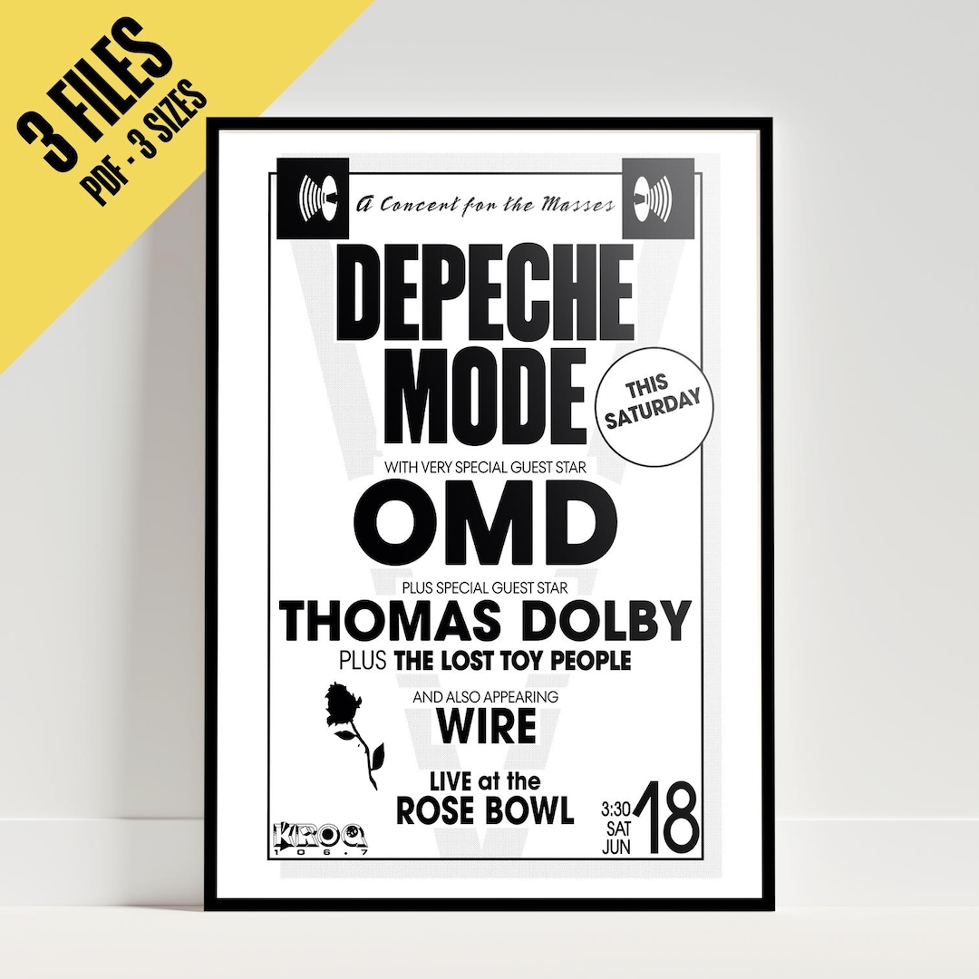 Depeche Mode 101 Rose Bowl Poster 1988 | USA 1988 Tour | High