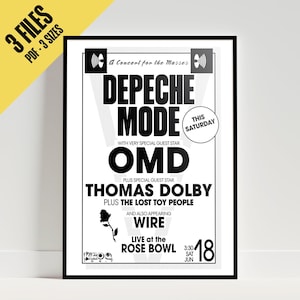 Depeche Mode 101 Rose Bowl Poster Replica / Póster de Depeche Mode / Vintage