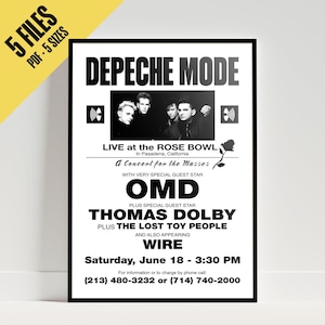 Depeche Mode 101 Rose Bowl Flyer Poster Replica / Póster de Depeche Mode / Vintage