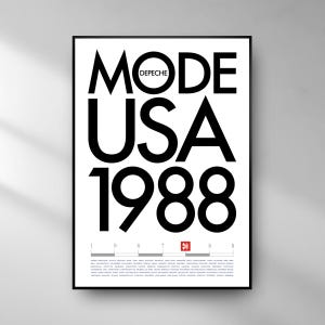 Depeche Mode 101 USA 1988 tour poster replica | iconic Rose Bowl concert artwork | high-quality digital PDF download