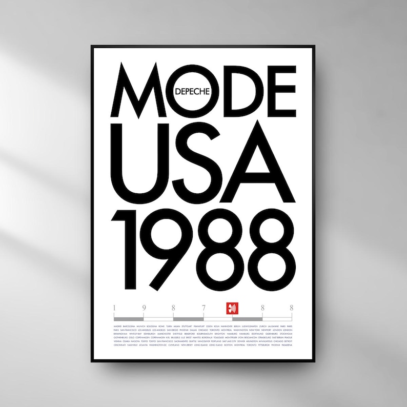 Depeche Mode 101 USA 1988 tour poster replica | iconic Rose Bowl concert artwork | high-quality digital PDF download