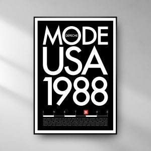 Depeche Mode 101 USA 1988 tour poster replica | iconic Rose Bowl concert artwork | high-quality digital PDF download