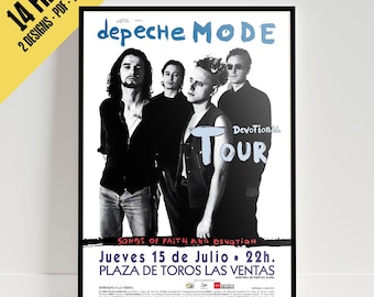 Depeche Mode Devotional Tour 1993 · Madrid · Barcelona · Poster Replica /Poster of Depeche Mode Songs of Faith and Devotion