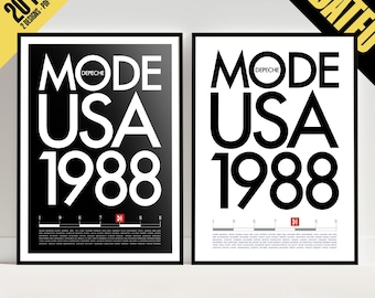 Affiche Depeche Mode 101 – Tournée USA 1988 | Affiche numérique haute qualité | PDF 300 dpi | 10 formats imprimables