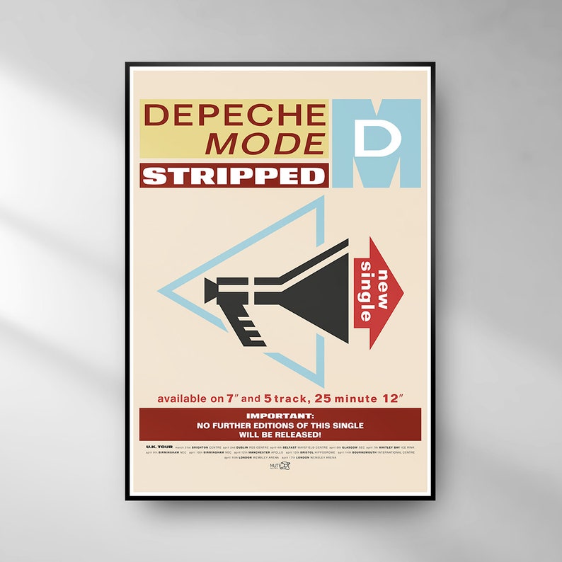 Depeche Mode Stripped Poster Replica / Depeche Mode Poster / Vintage Etsy