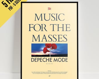 Depeche Mode – Music for the Masses Poster 1987 | High-Quality Digital Poster| PDF Download 300 dpi in 5 Sizes