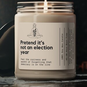 Pretend It&#39;s Not An Election Year Candle, Home Soy Wax Candle, Funny Candle for Democrats, Liberals, Women, Reproductive Rights Candle