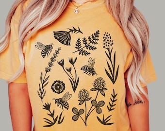 Wildflower Bee Tee | Cottagecore Floral Shirt