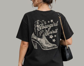 Cowgirl Spirit Shirt | Cowboy Boot Graphic | Rodeo Western Shirt
