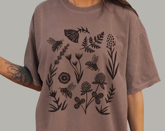 Wildflower Bee Tee | Cottagecore Floral Shirt