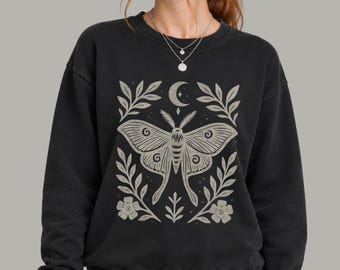 Luna Moth Comfort Colors Lightweight Crewneck Sweatshirt